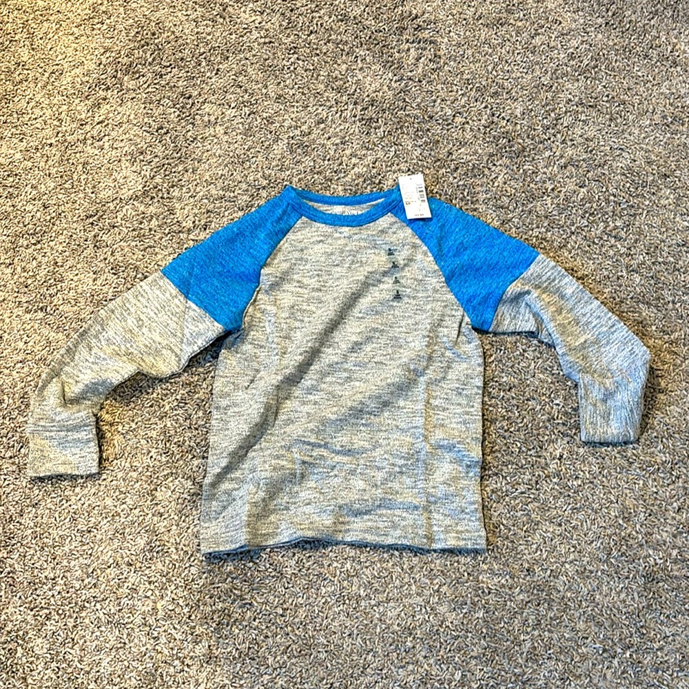 Boys Grey and Blue long sleeve Place shirt